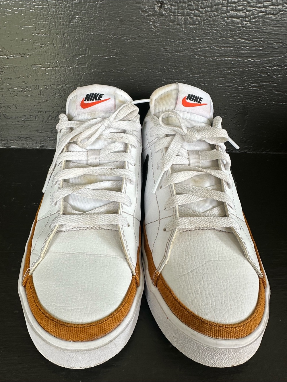 Nike Women’s White Sneakers with Brown Trim